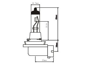 Ampoule halogène de phare H11