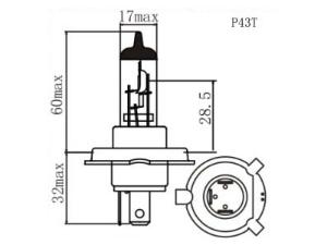 Ampoule halogène de phare H4