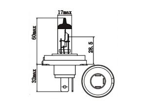 Ampoule halogène de phare H5