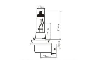 Ampoule halogène de phare H8