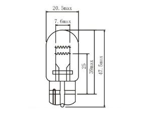 Ampoule à culot cunéiforme W21/5W T20