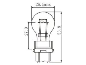 Ampoule miniature double faisceau P27/7W 3157