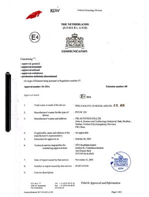 Certifications de produit