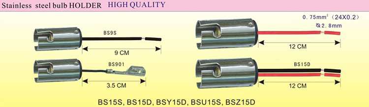 Douille d'ampoule en acier inoxydable